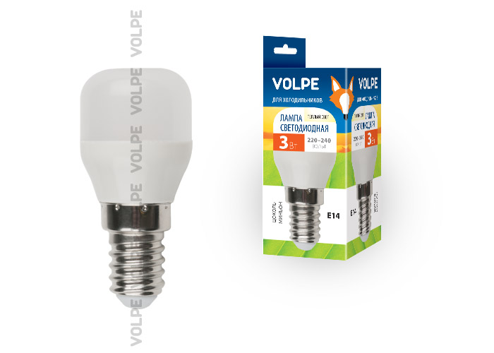 LED-Y27-3W/WW/E14/FR/Z  Лампа светодиодная для холодильников. TM Volpe. Матовая колба. Материал корп