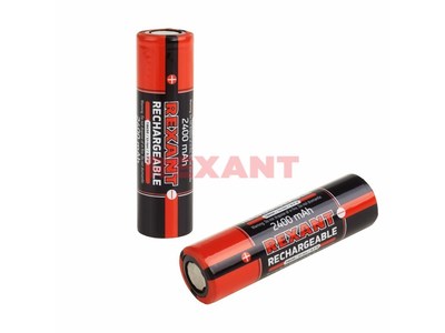 Аккумулятор Li-ion 18650 3.7V 2400 mAH 2 шт. блистер REXANT