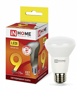 Лампа светодиодная LED-R63-VC 9Вт 230В Е27 3000К 810Лм IN HOME