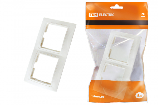 Рамка 2-х постовая горизонтальная белая Таймыр