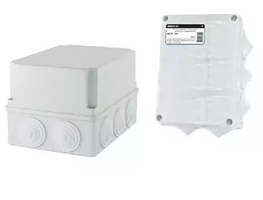 Распаячная коробка ОП 190х140х120мм, крышка, IP55, 10 гермовводов, инд. штрихкод, TDM